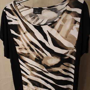 EVOLVE LA zebra print blouse, black/brown color. Size XL
